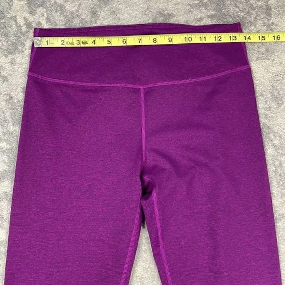 Fabletics Salar Printed PowerHold Leggings Heathered Purple Full Length 29”